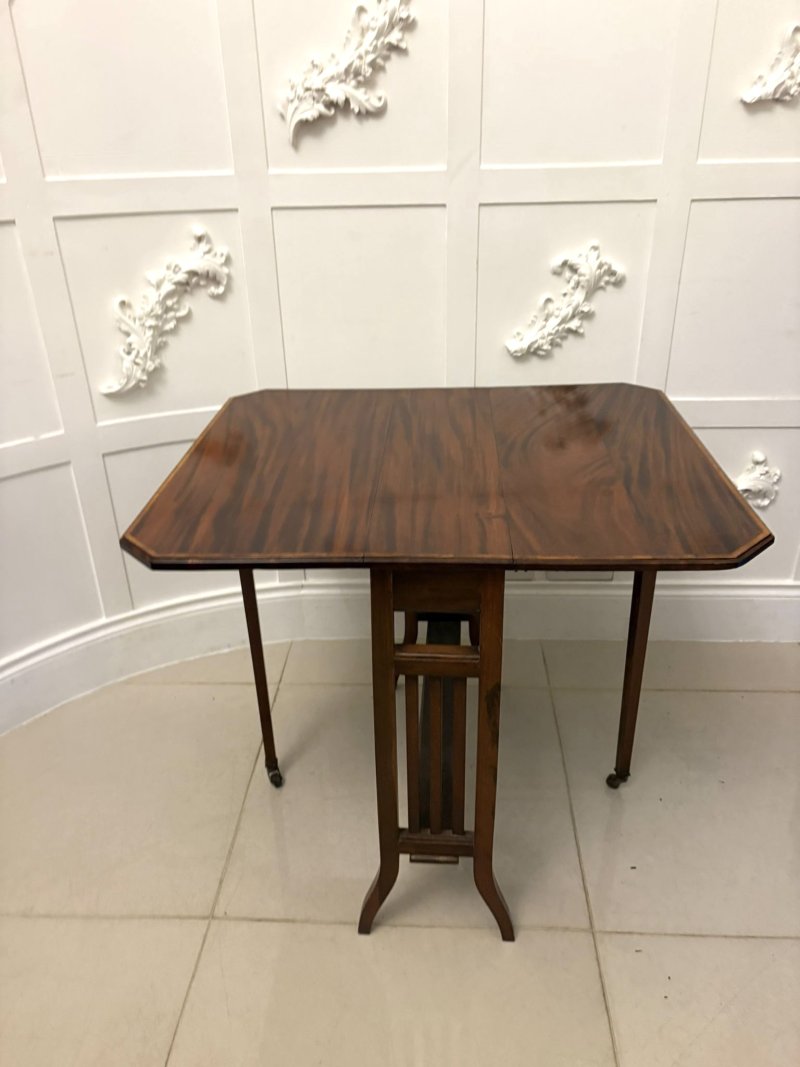 Antique Quality Edwardian Inlaid Mahogany Sutherland Table